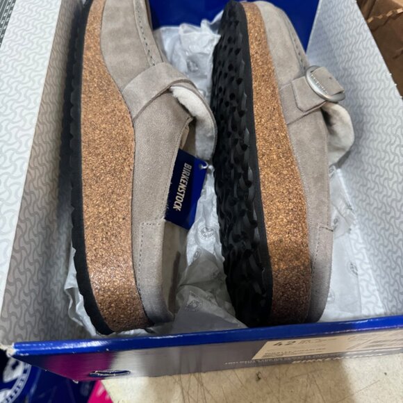 Birkenstock Women's Buckley Shearling Stone Coin Clog- Narrow Width - Picture 3 of 3